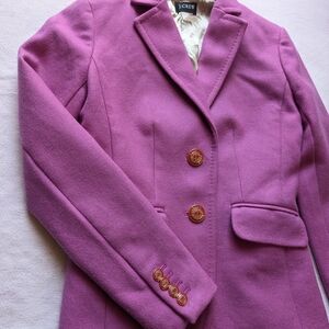 JCrew Women's 0 Pink 100% Wool Fitted Blazer Jacket Classy Stylish XS Christmas